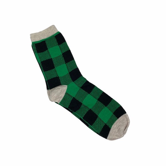 4/$12 💥🆕 Christmas Buffalo Plaid Green/Black Adult Novelty Socks | 9-11 | 986 - Picture 1 of 3